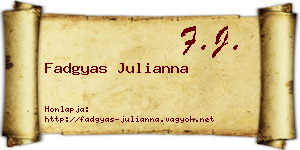 Fadgyas Julianna névjegykártya